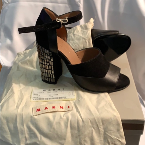 BNWB MARNI CROSTA VELOUR ANKLE STTAP SANDALS - Picture 6 of 6